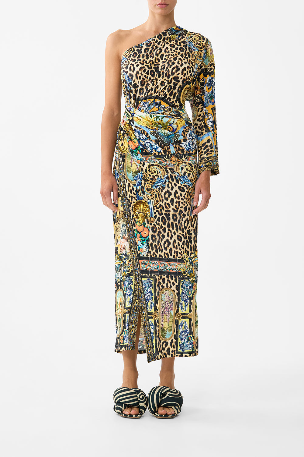 ONE SHOULDER JERSEY DRESS SEVILLIAN STYLE