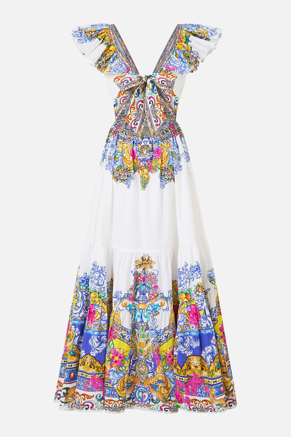 TIERED DRESS WITH NECK FRILL MILLA IN SEVILLA