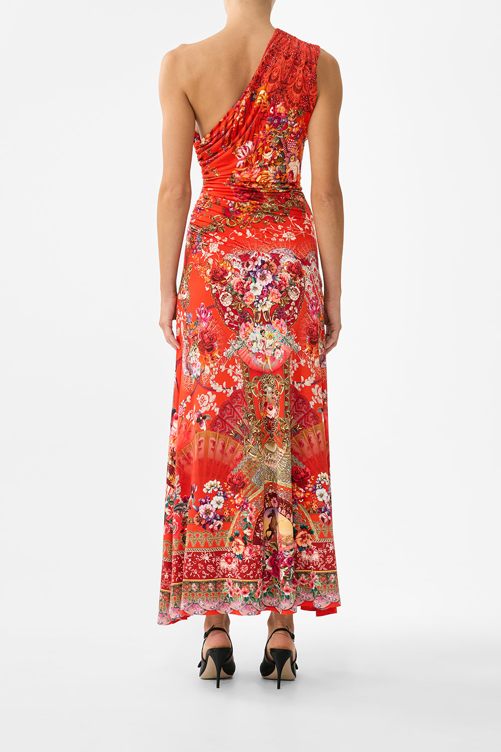 GATHERED JERSEY ONE SHOULDER DRESS OLÉ OLÉ