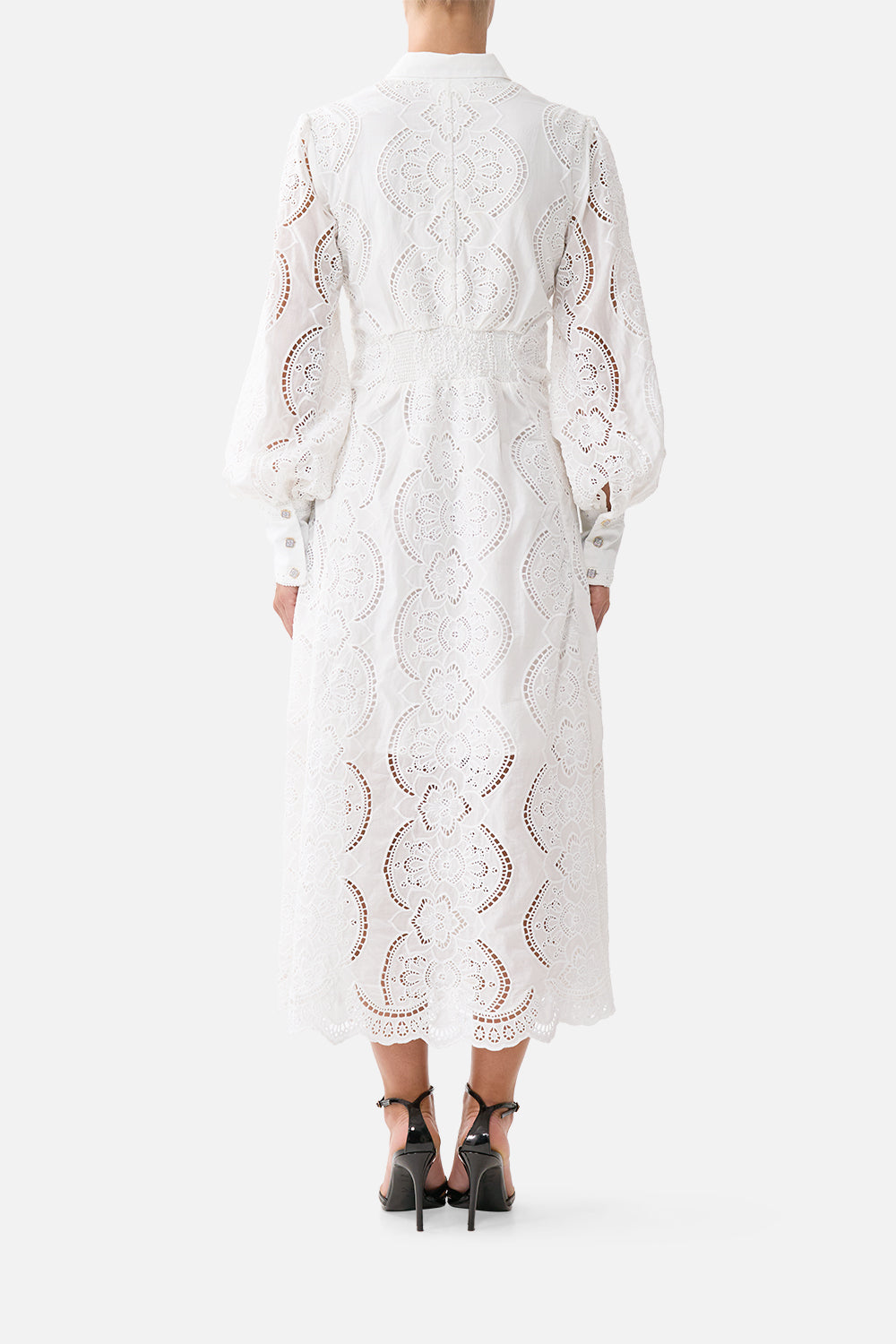 WAIST TIE SHIRT DRESS A TILED WONDERLAND