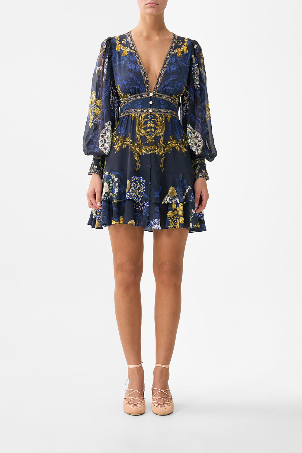 BUTTON FRONT FRILL DRESS NOTES FROM THE BLUE ROOM