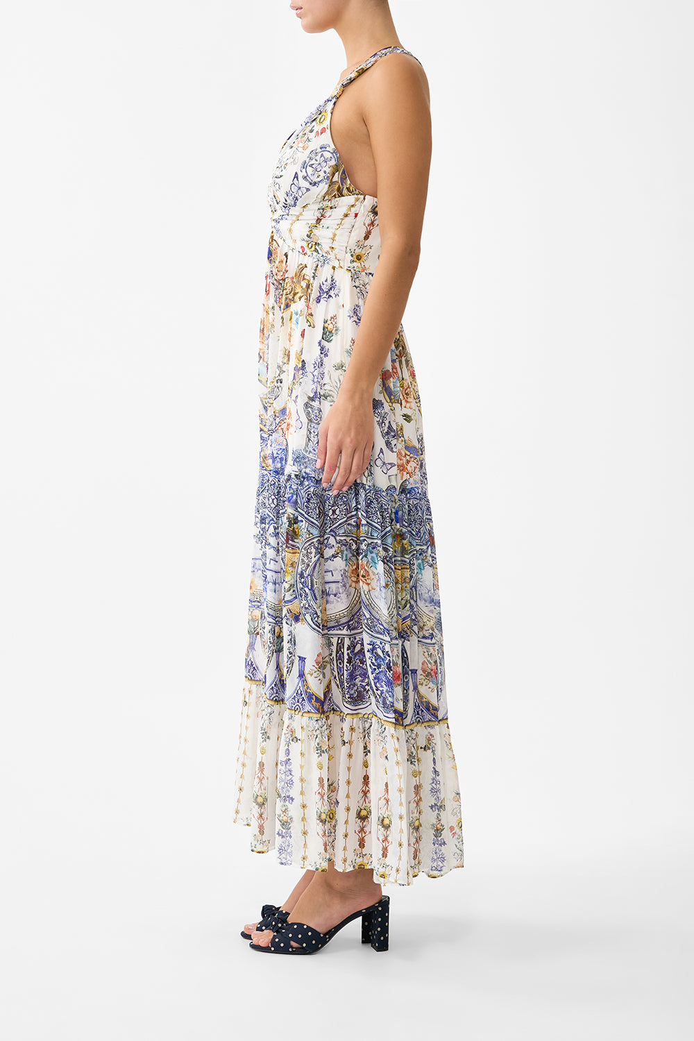 BEAD STRAP GATHERED PANEL DRESS THE POTTERY PARLOUR