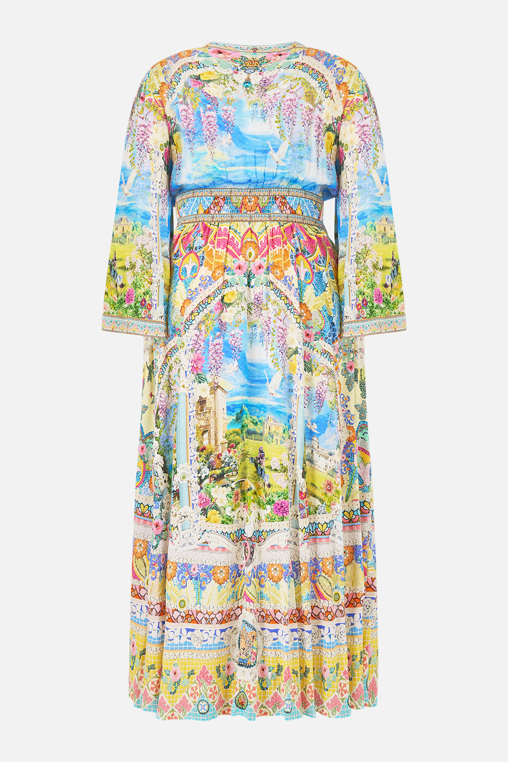 KIMONO SLEEVE DRESS WITH SHIRRING DETAIL NAVÀS NOUVEAU