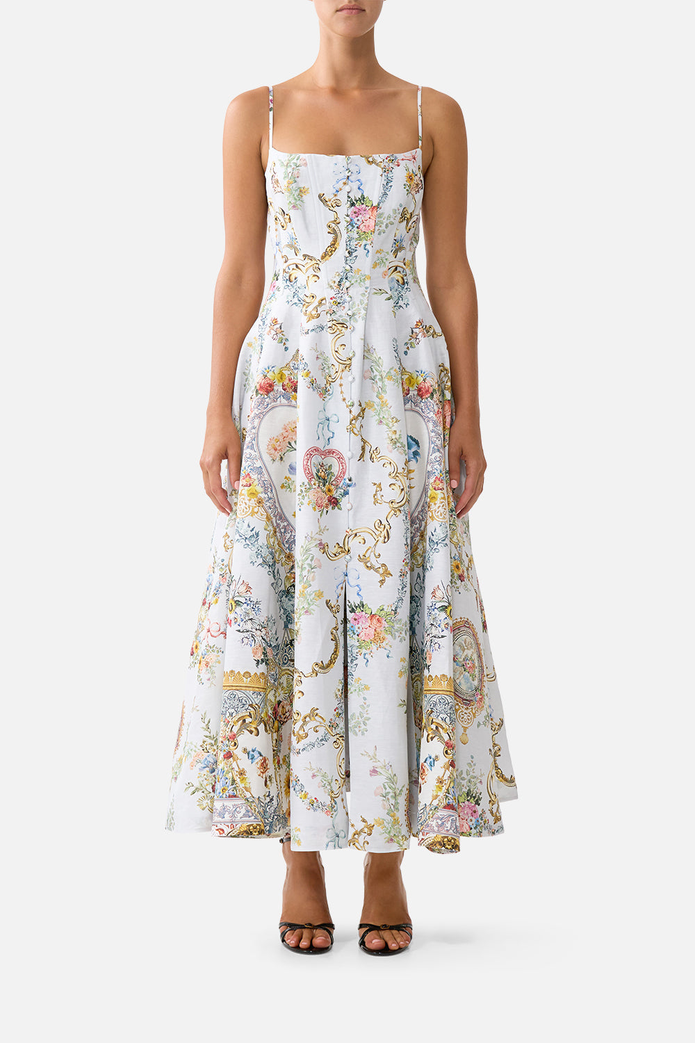 Camilla | Corset Dress with Long Flared Skirt Seville Sweetheart, L Blue | Seville Sweetheart