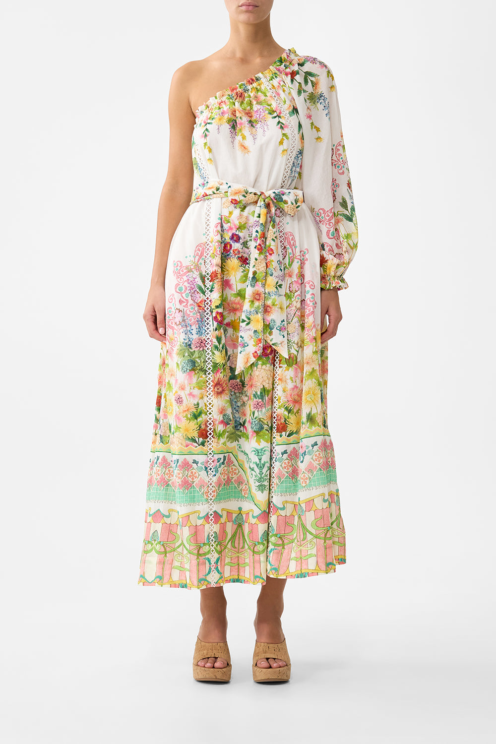 ONE SHOULDER DRESS WITH BLOUSON SLEEVE THE CALL OF CATALONIA