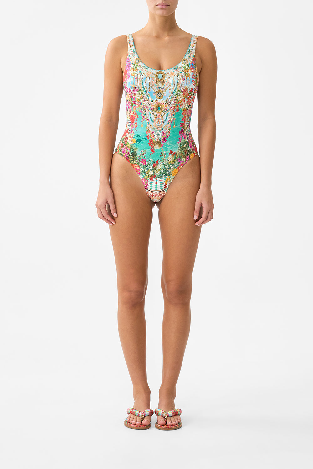 WIDE STRAP ROUND NECK ONE PIECE WITH LOW BACK MEET ME IN MALLORCA