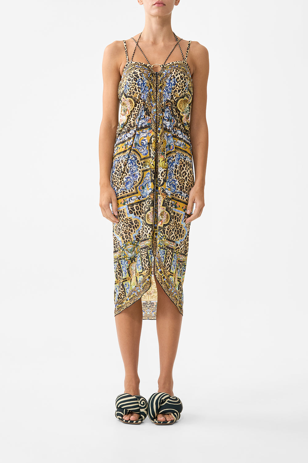 Camilla Women's Multi Wear Beach Midi Dress W Ring Front - Metallic