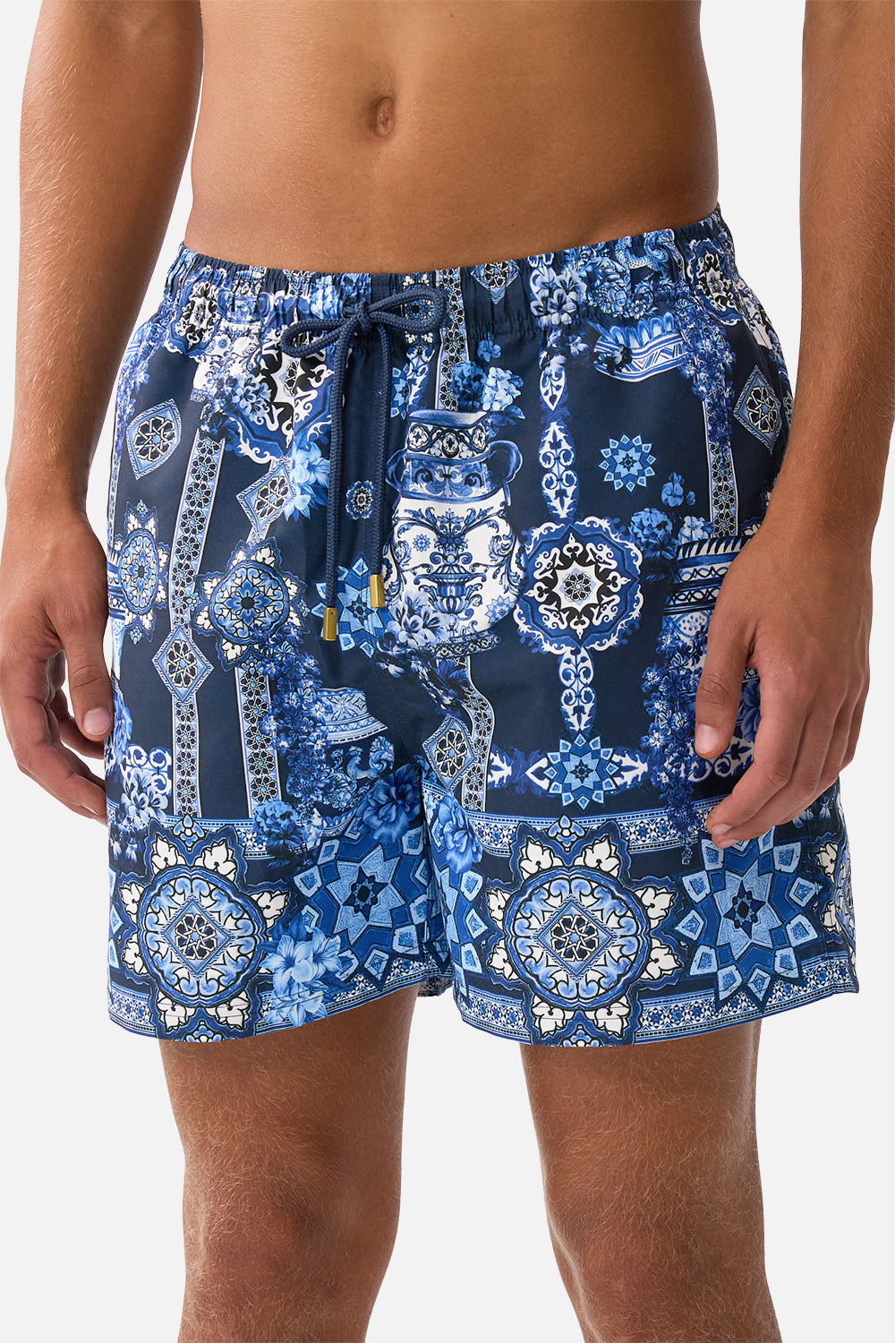 MID LENGTH BOARDSHORT WITH ELASTIC WAIST A TILED WONDERLAND
