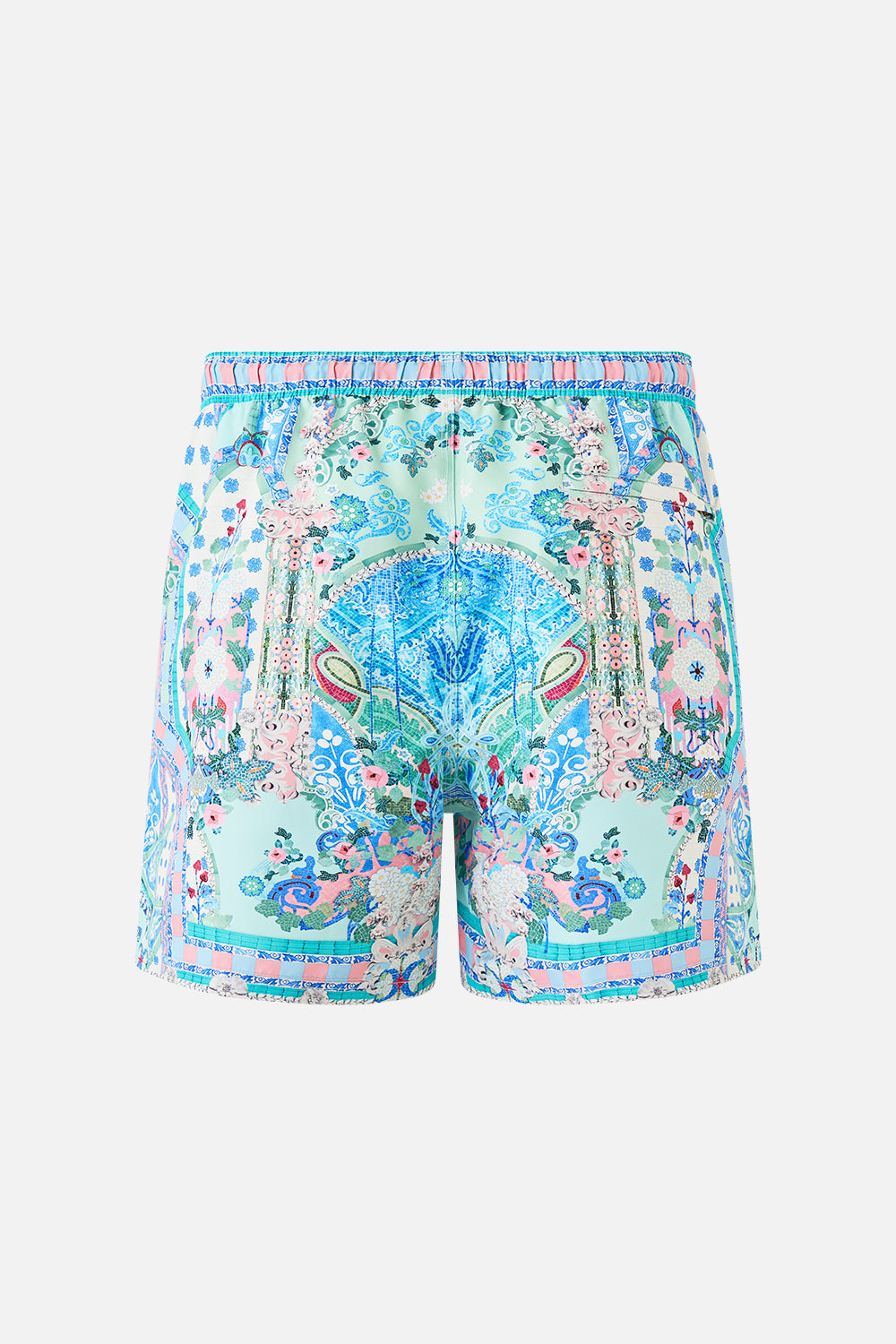 MID LENGTH BOARDSHORT WITH ELASTIC WAIST MIDSUMMER MOSAICS