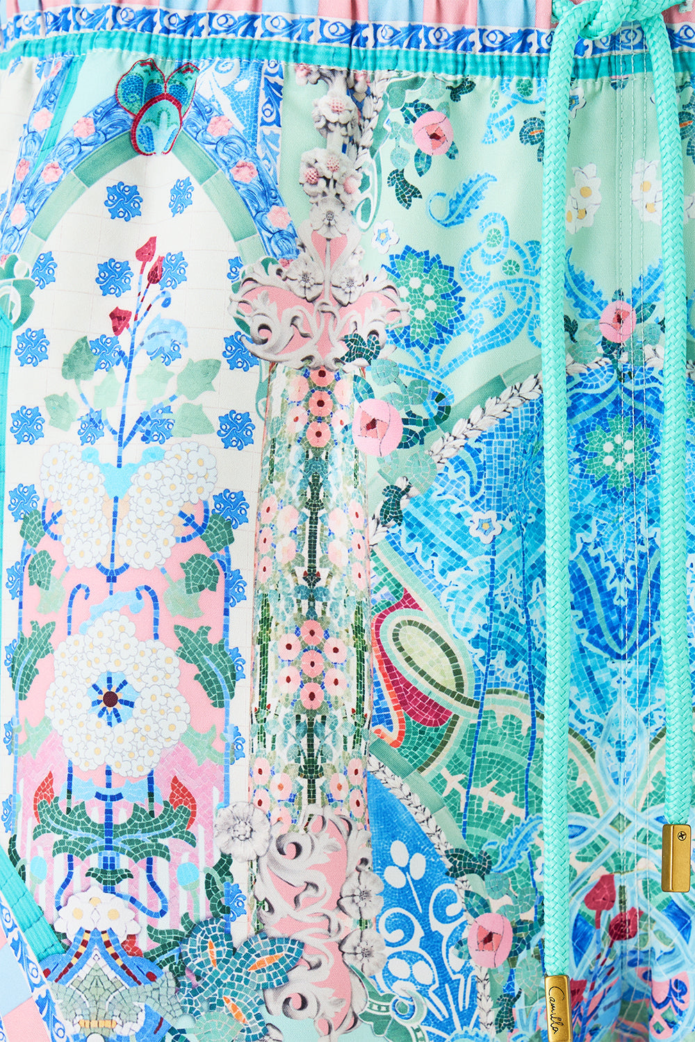 MID LENGTH BOARDSHORT WITH ELASTIC WAIST MIDSUMMER MOSAICS