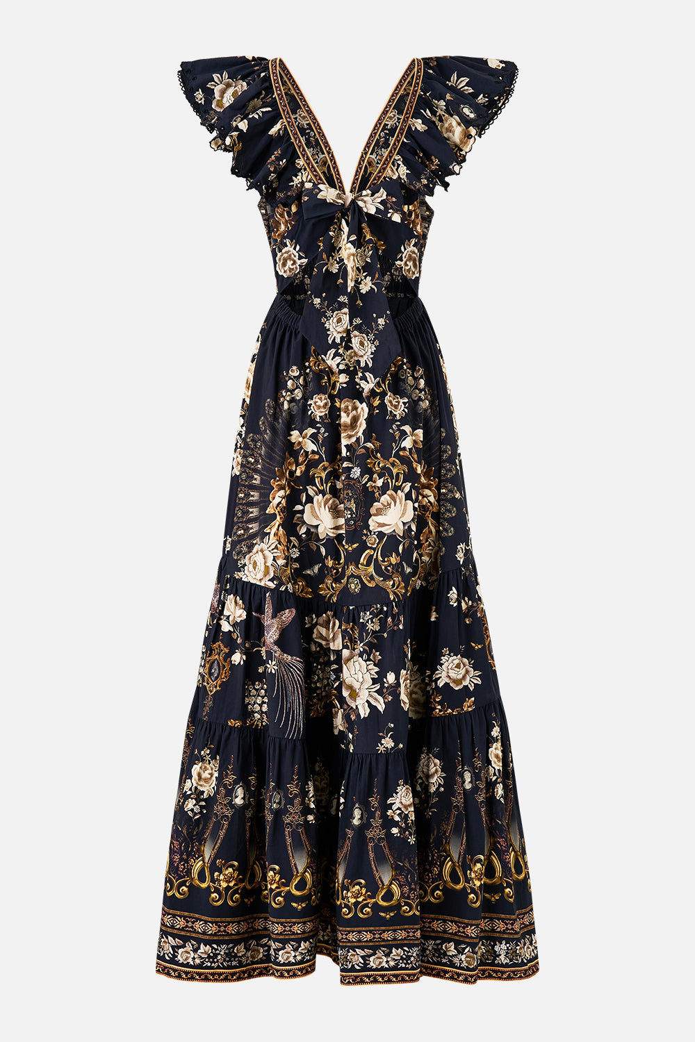 TIERED DRESS WITH NECK FRILL FLAMENCO FOLKLORE