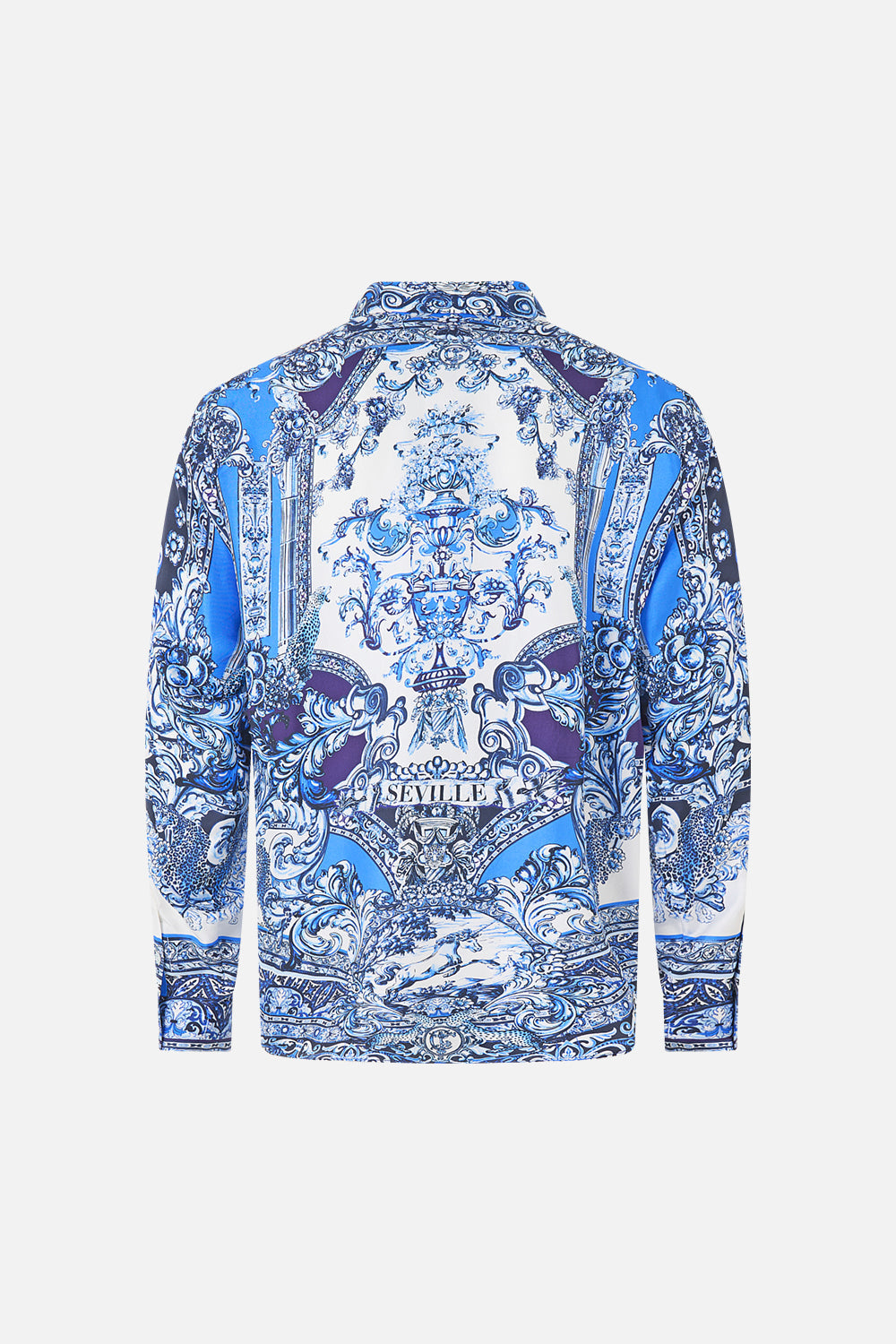 LONG SLEEVE HIDDEN PLACKET SHIRT A TILED WONDERLAND