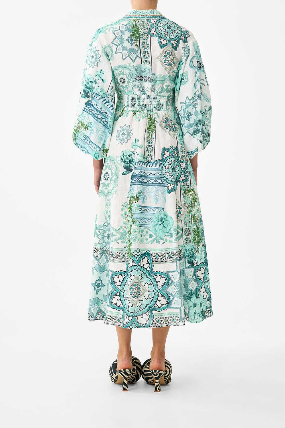 WAIST TIE SHIRT DRESS WITH BUBBLE SLEEVE BALEARIC BEBÉ