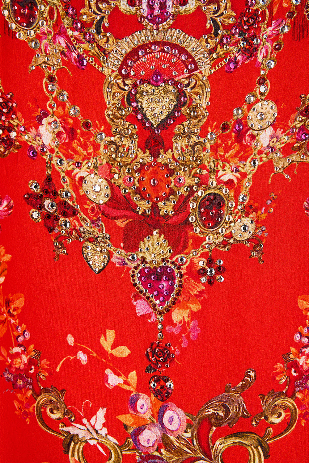 SHORT ROUND NECK KAFTAN WITH FRINGING OLÉ OLÉ