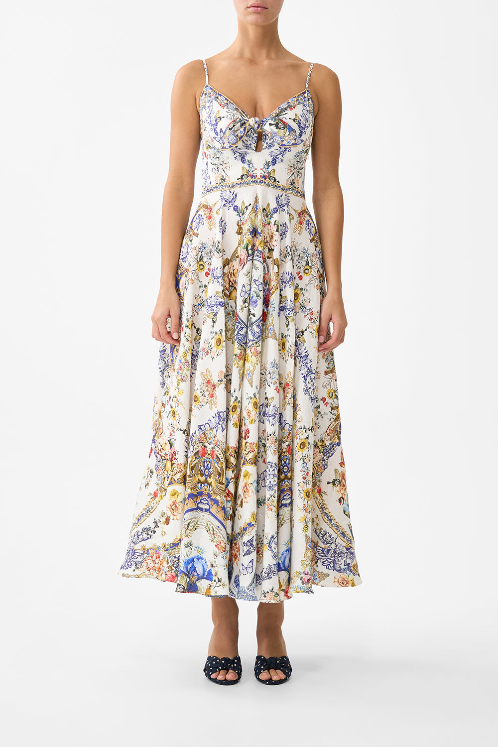 long dress with tie front The The Pottery Parlour Size:2XL / Fit Bust: 52.0