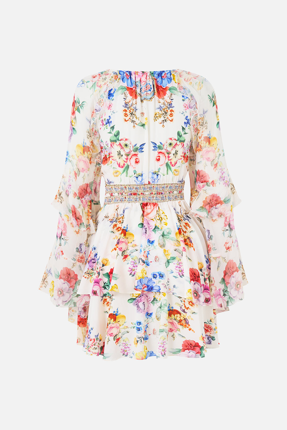 SHORT WAISTBAND DRESS WITH RUFFLE SLEEVE I LEFT MY HEART IN GRANADA