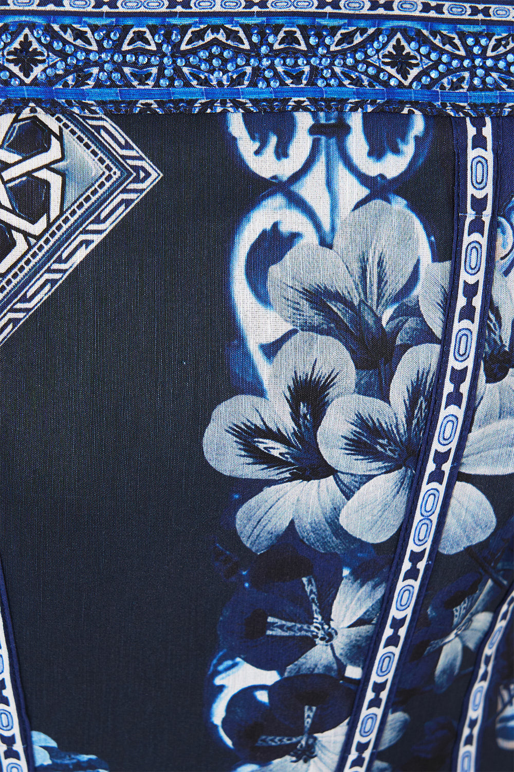 LONG SLEEVED CORSET CROP TOP A TILED WONDERLAND