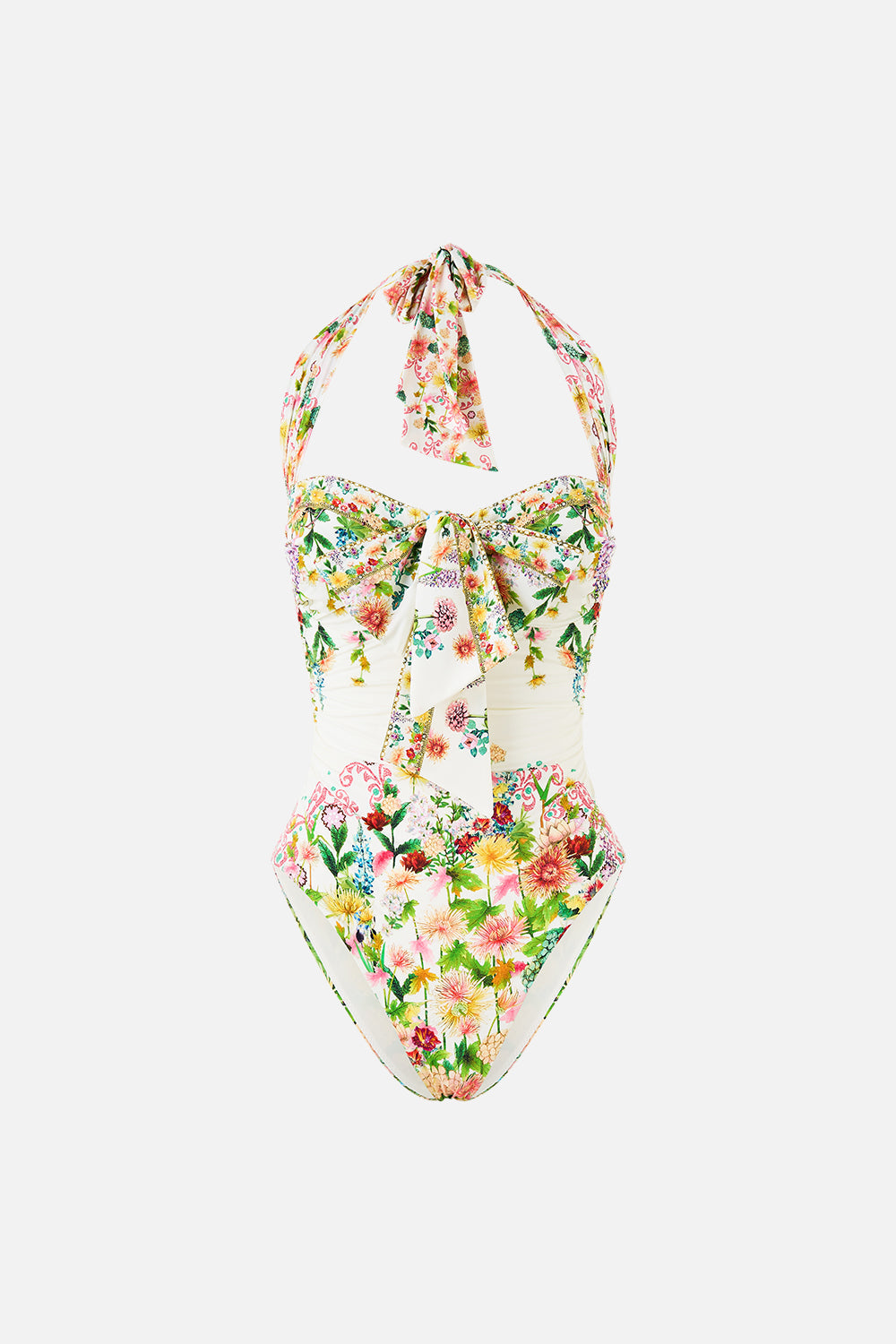 BOW TIE GATHERED UNDERWIRE HALTER ONE PIECE THE CALL OF CATALONIA