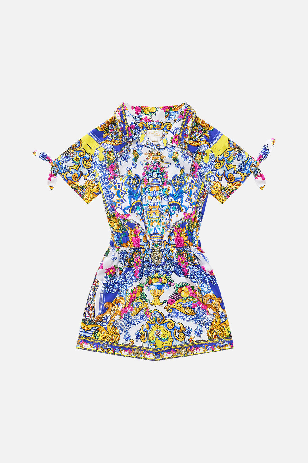 KIDS SHIRT PLAYSUIT WITH SHORT TIE SLEEVE ESPAÑA NIRVANA