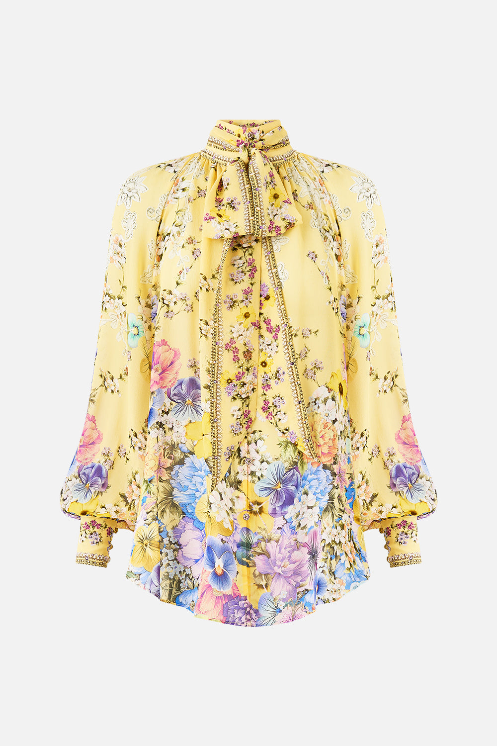 DETACHABLE PUSSY BOW RAGLAN BLOUSE DARLING BUDS