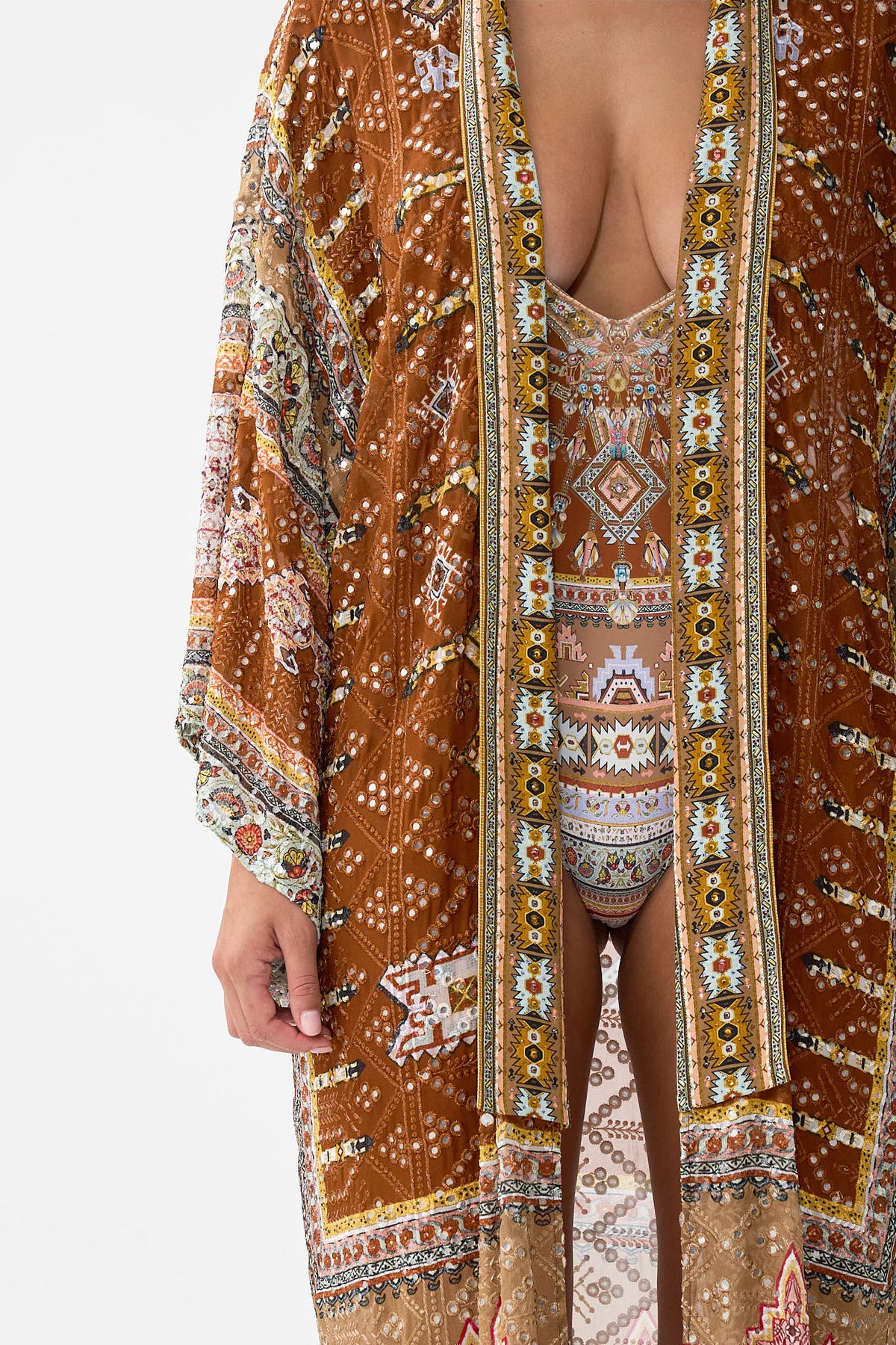 KIMONO LAYER WITH COLLAR FABRIC OF TIME