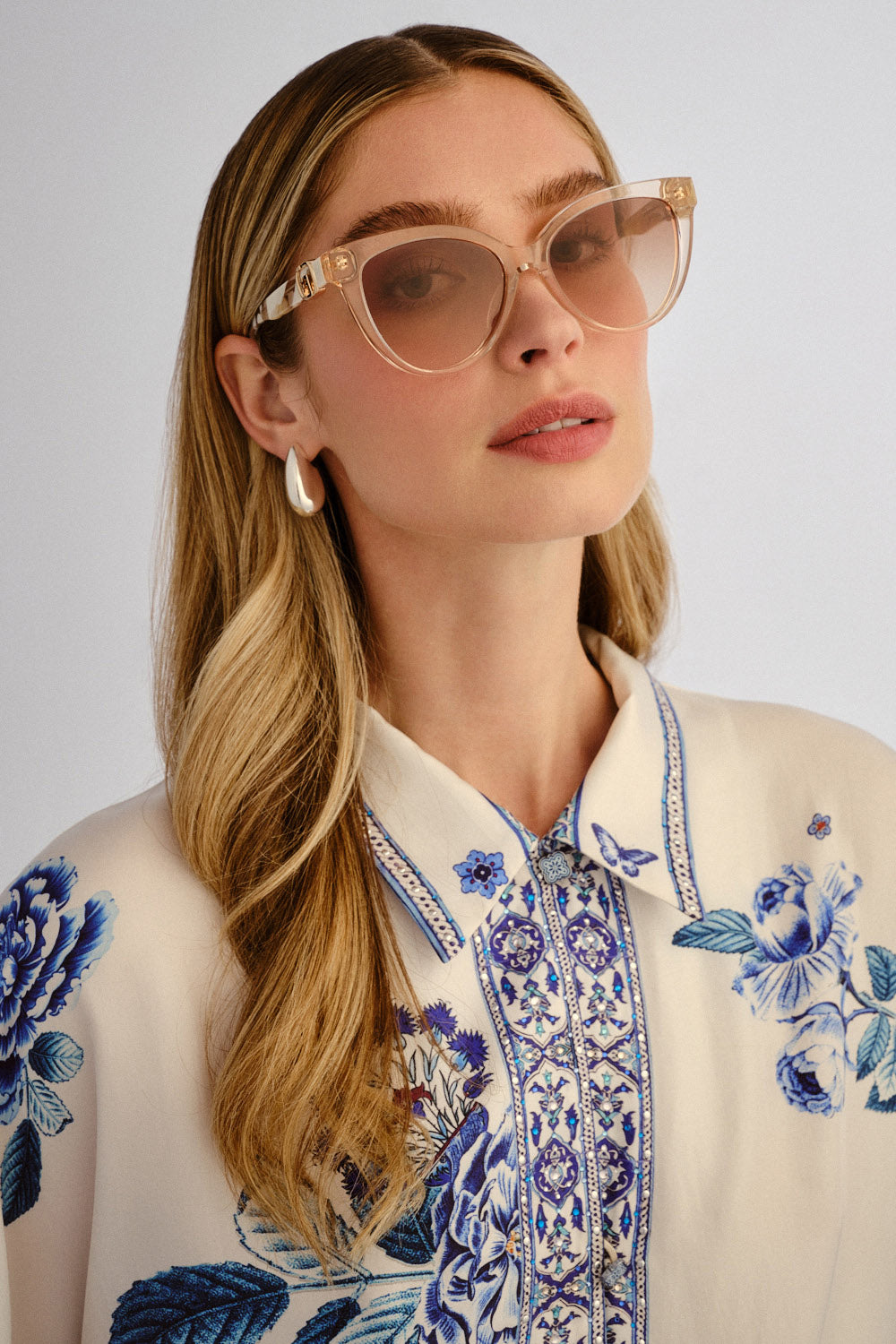 ALL ABOARD SUNGLASSES LINEN / IVORY MARBLE