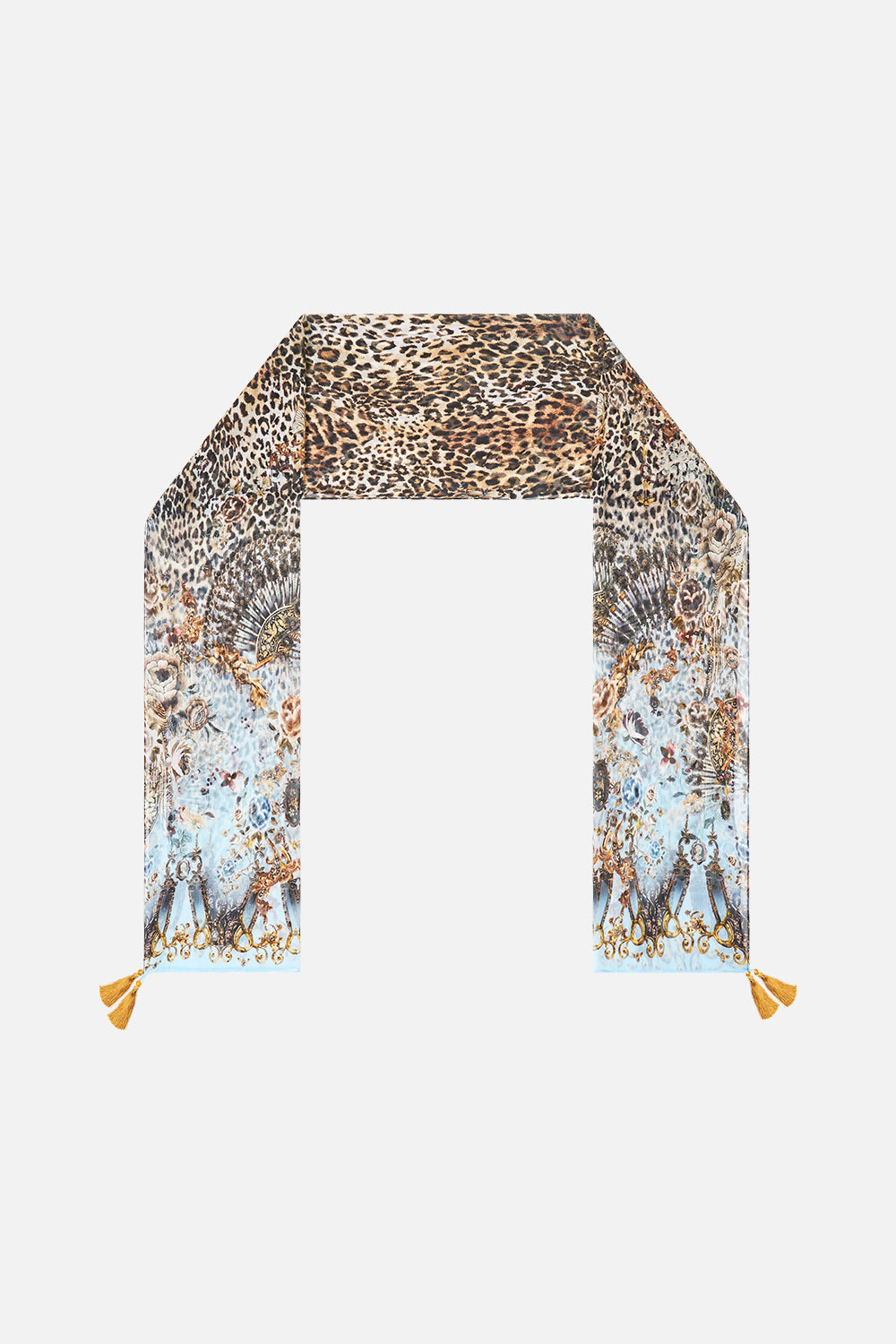 LONG SILK CRINKLE CHIFFON SCARF FIESTA, SIESTA, REPEAT