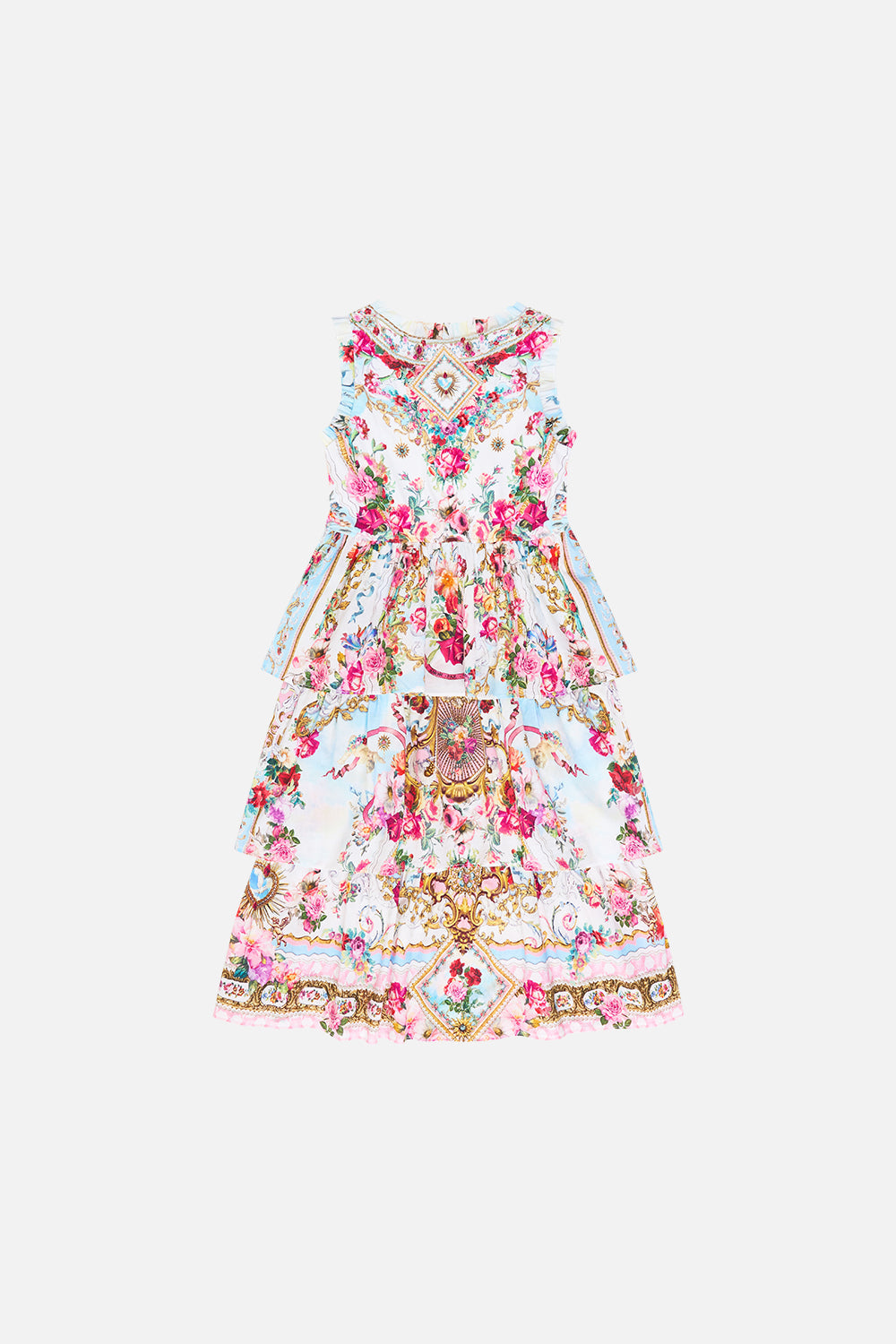 KIDS TANK MAXI DRESS W WOVEN LAYERED SKIRT TORERO LIBERTINE