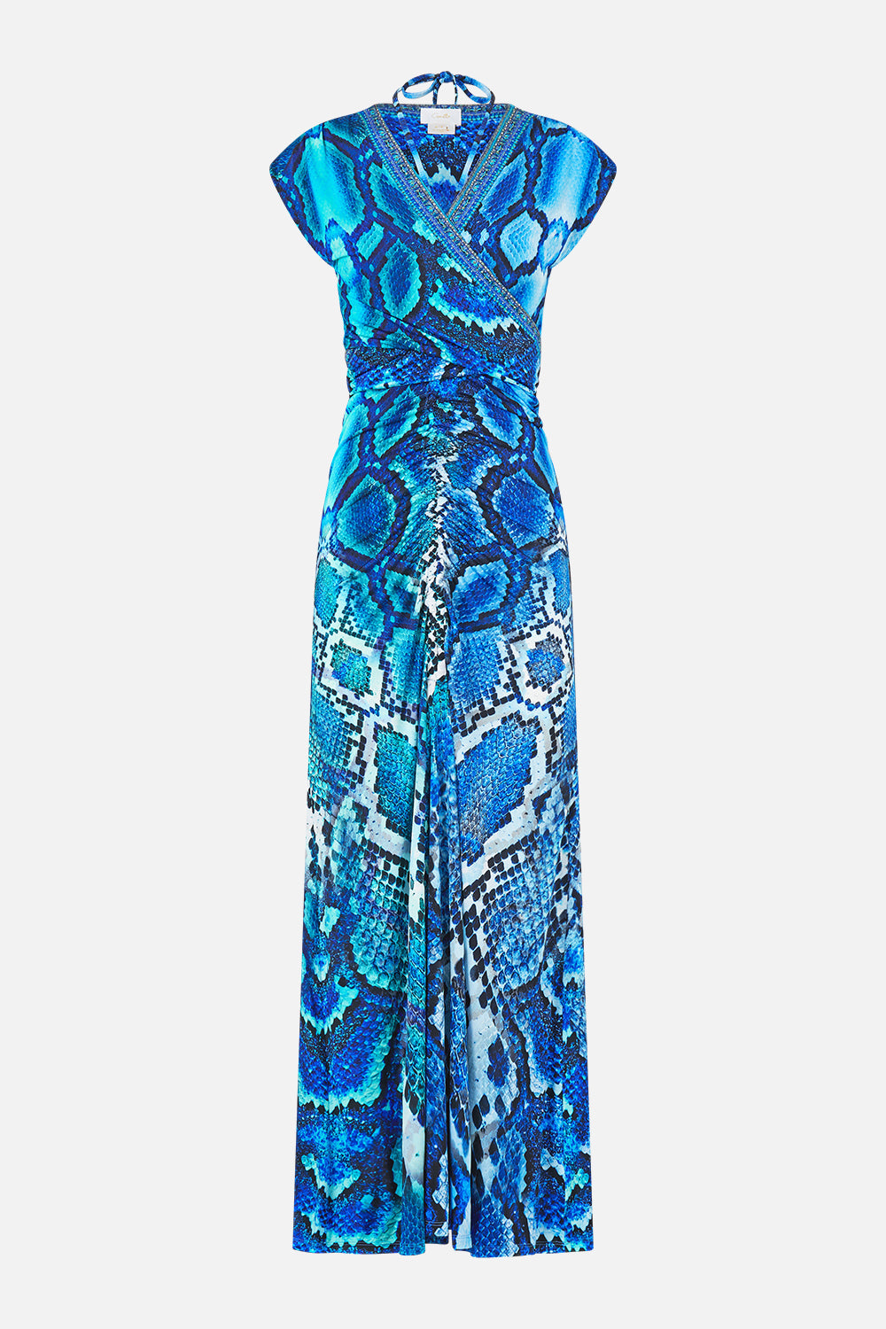 WRAP BODICE JERSEY DRESS THE SAPPHIRE SERPENT