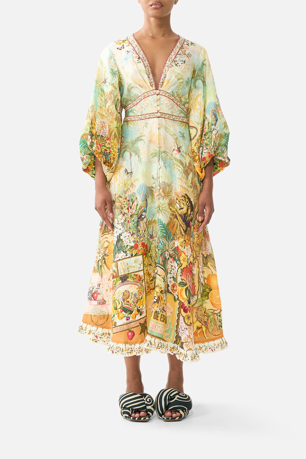 SHAPED WAISTBAND MIDI DRESS VA VA VINTAGE