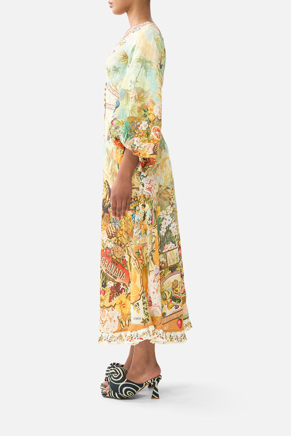 SHAPED WAISTBAND MIDI DRESS VA VA VINTAGE