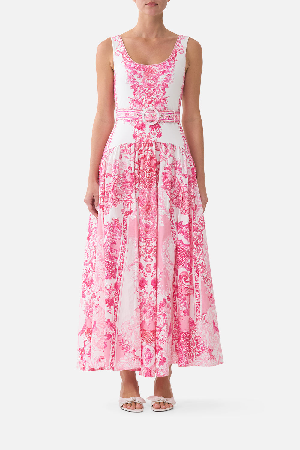 JERSEY TANK DRESS WITH CONTRAST SKIRT LIVIN LA VIDA ROSA