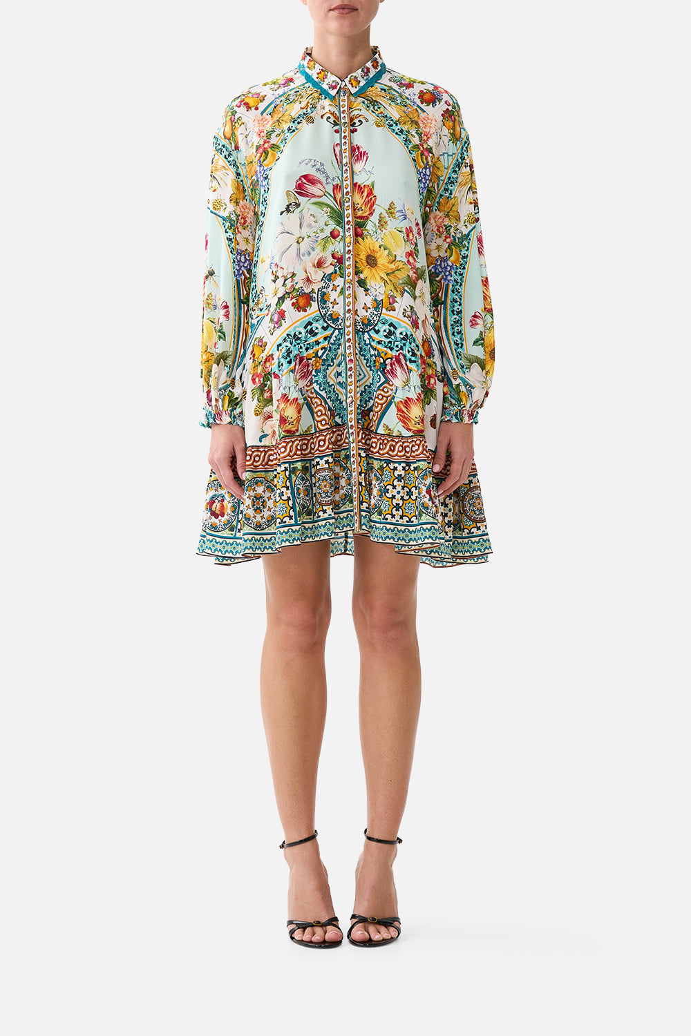 LONG SLEEVE TIERED SHORT DRESS MAGIC OF THE MERCADO