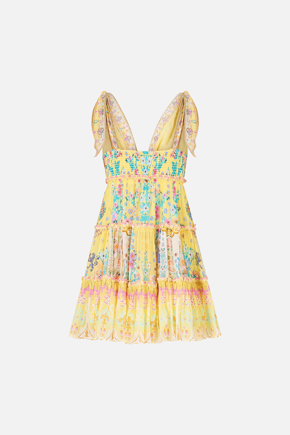TIERED SHORT DRESS WITH SHOULDER TIES BARCELONA BEBÉ