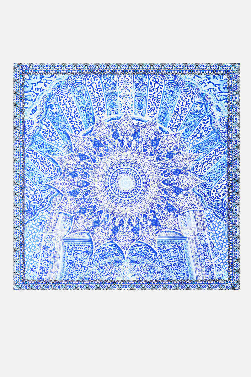 LARGE CRYSTALLED SILK SQUARE SCARF NOTES FROM THE BLUE ROOM main image 1