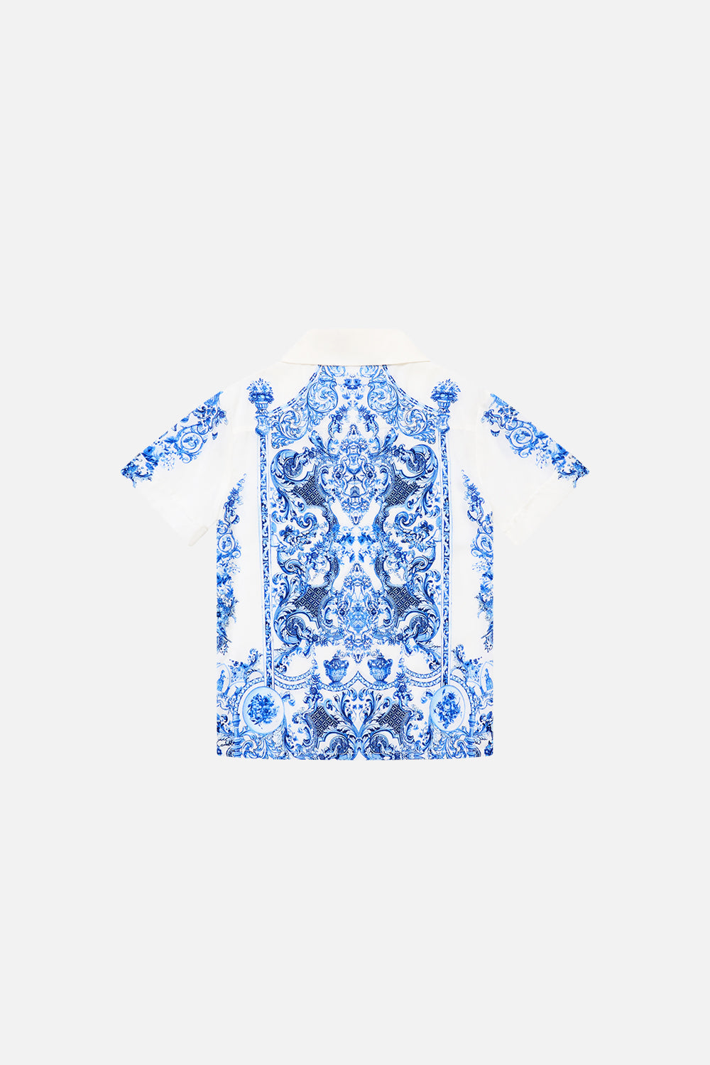 BOYS SHORT SLEEVE CAMP COLLARED SHIRT CERAMIC PANORAMIC