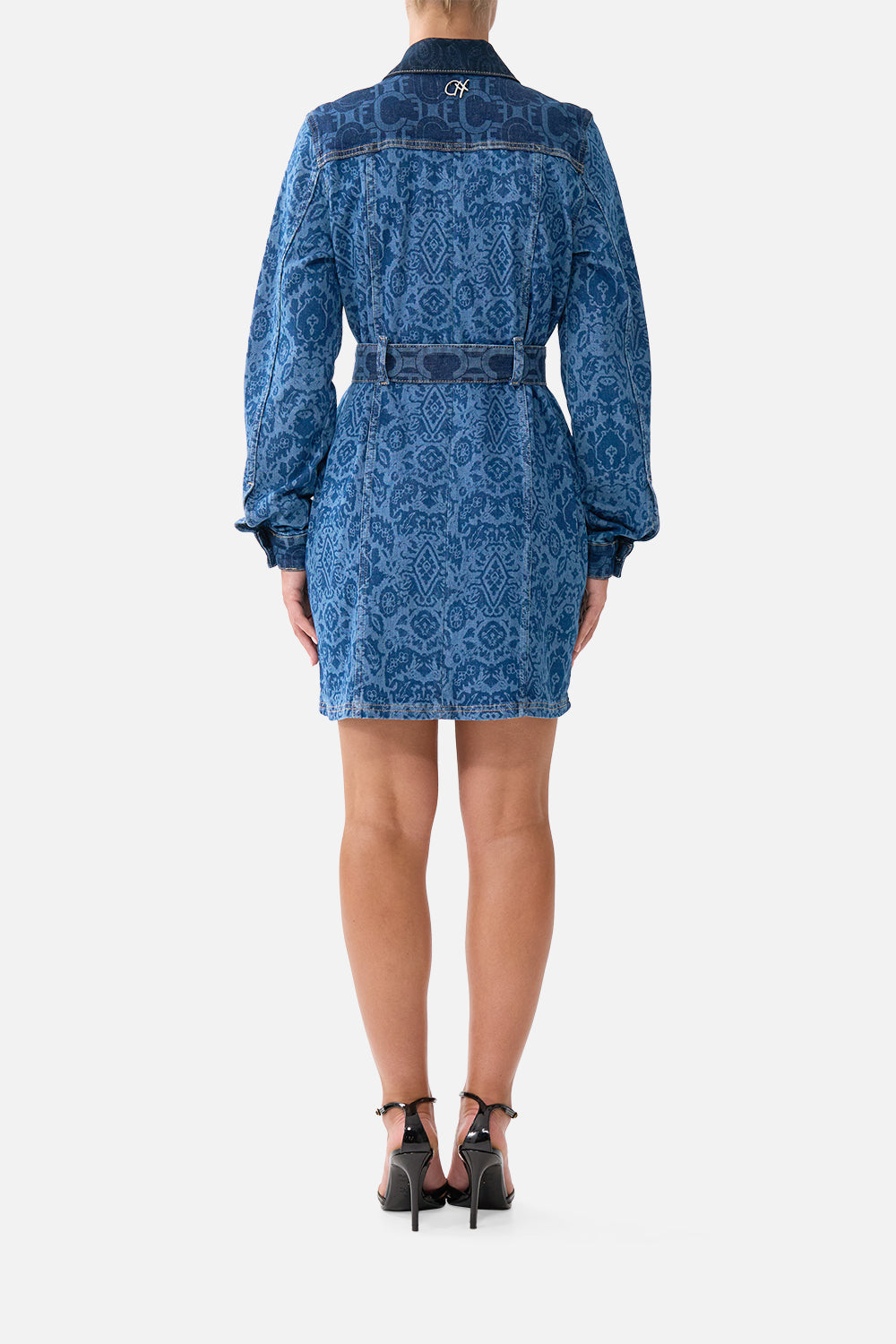 JENNA BELTED MINI DRESS DENIM