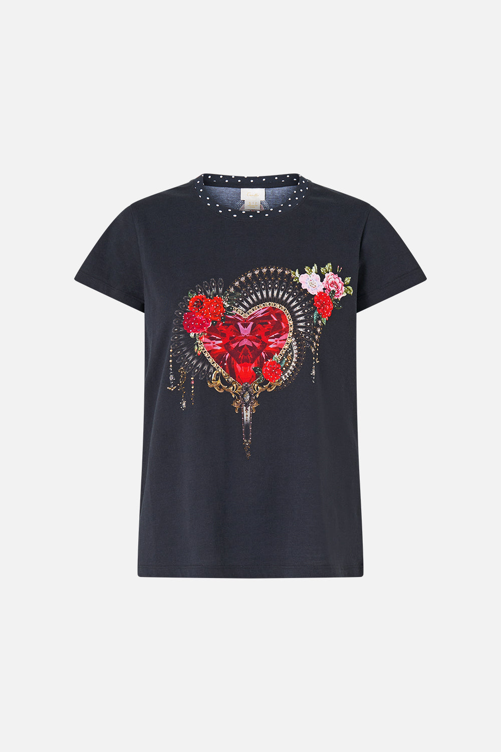 SLIM FIT ROUND NECK T-SHIRT - BLACK DAUGHTERS OF DUENDE