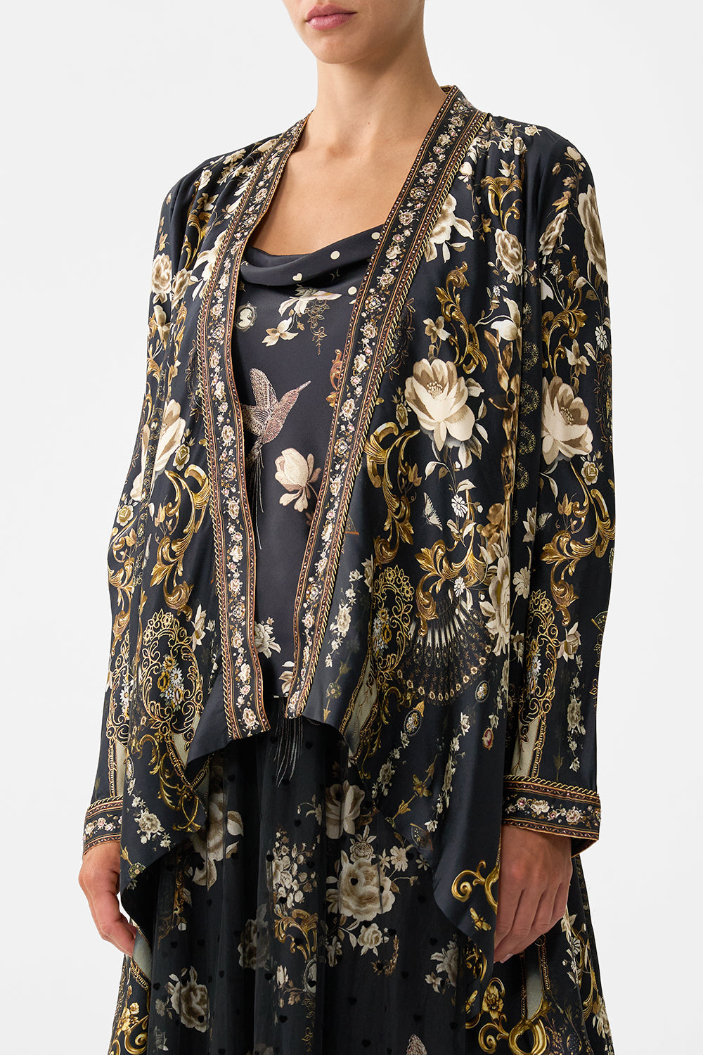 CROPPED SLEEVE LAYER WITH WAIST TIE FLAMENCO FOLKLORE