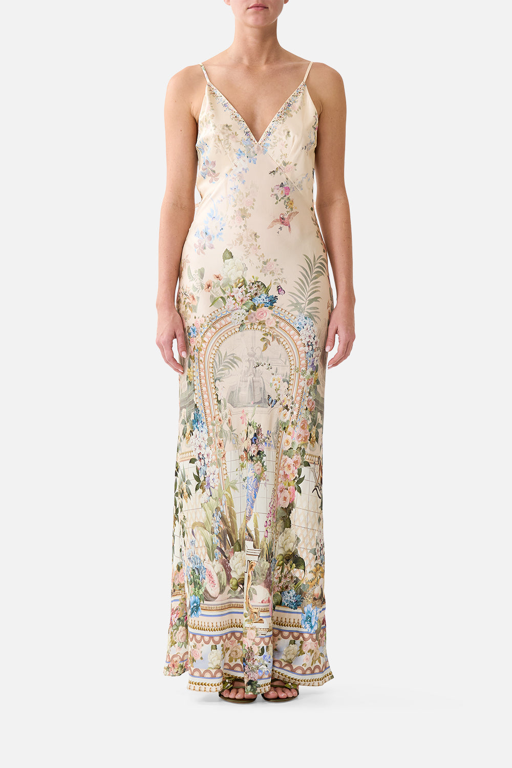 V NECK FULL LENGTH BIAS SLIP DRESS MIDSUMMER MASTERPIECE