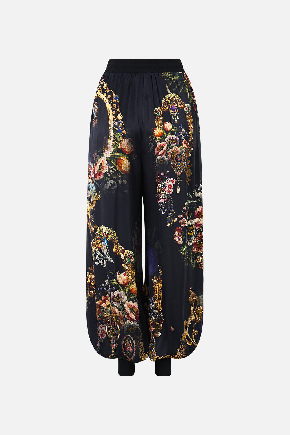RELAXED TRACK PANT WITH RIBBED HEM NIGHT GARDEN