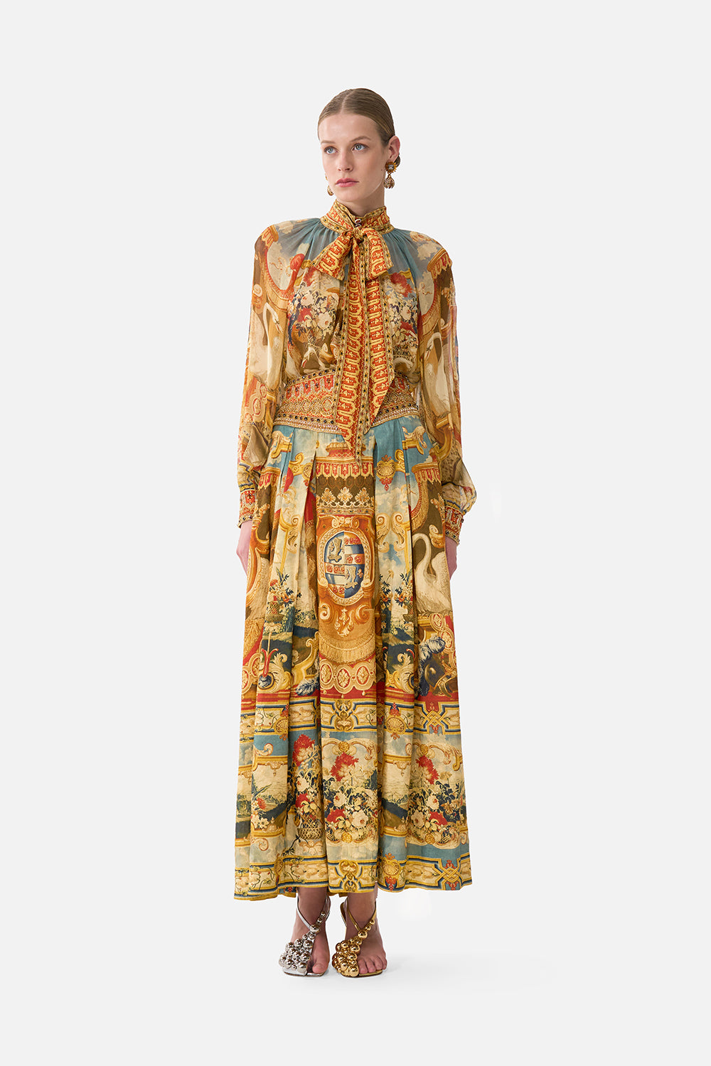CORSET WAIST MAXI SKIRT LIFE’S RICH TAPESTRY