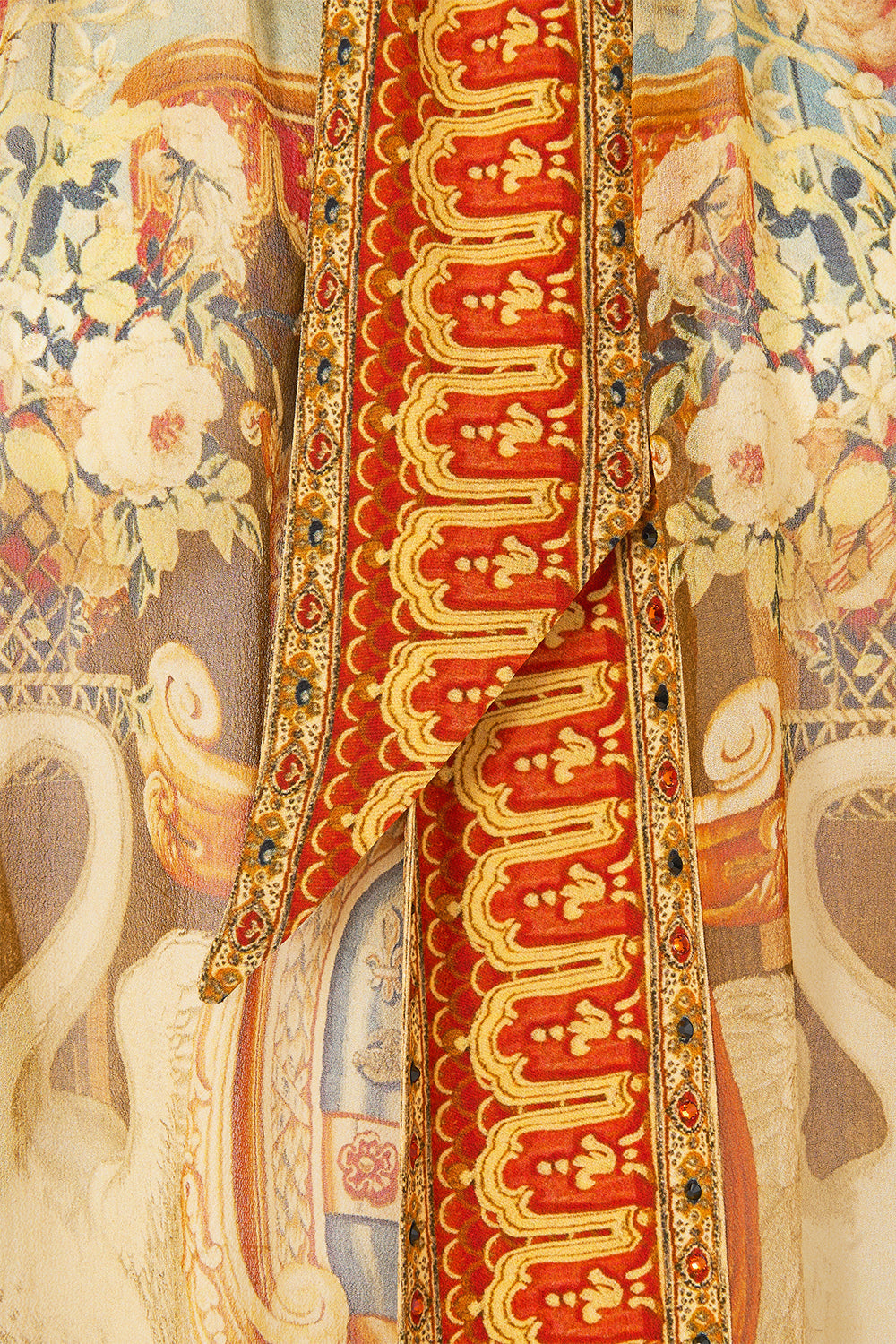 The CAMILLA Detachable Pussy Bow Raglan Blouse in our Lifeís Rich Tapestry print.