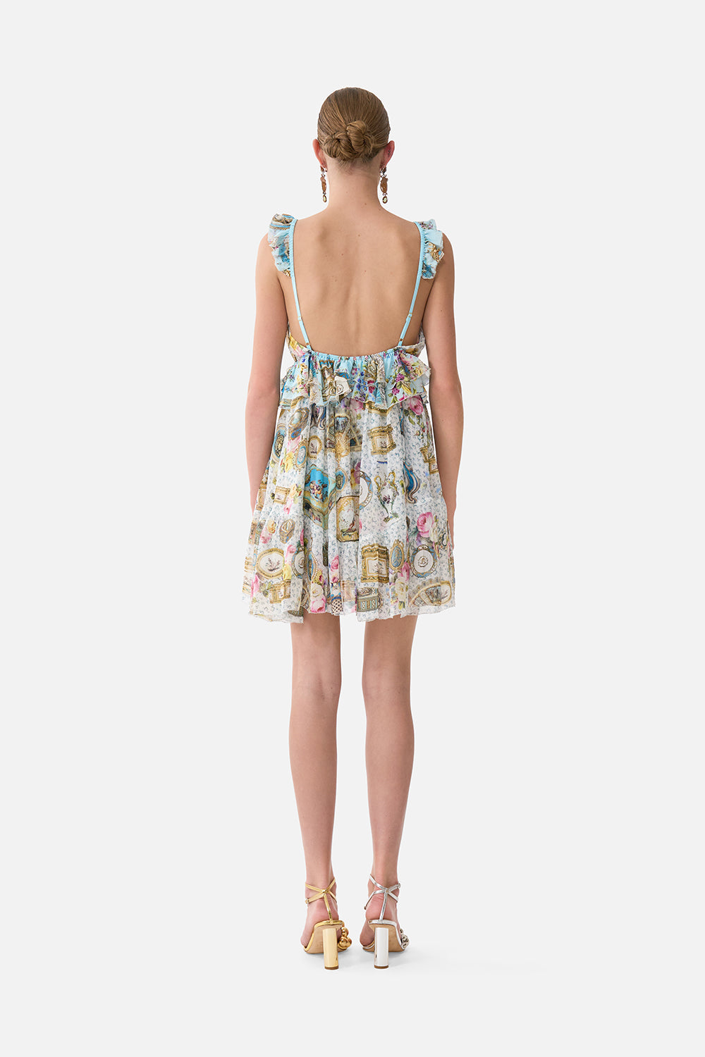 CURVED HEM RUFFLE DRESS ART FOR THE ARTISANS