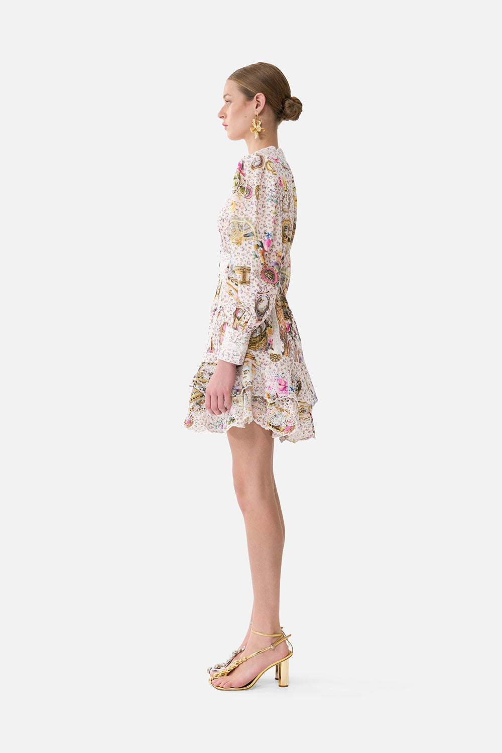 BUTTON FRONT FRILL DRESS IN THE HEART OF ART