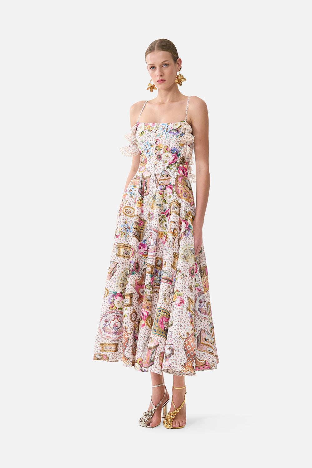 CAMILLA | Corset Dress with Long Flared Skirt IN THE Heart OF Art, M PINK | IN THE Heart OF ART
