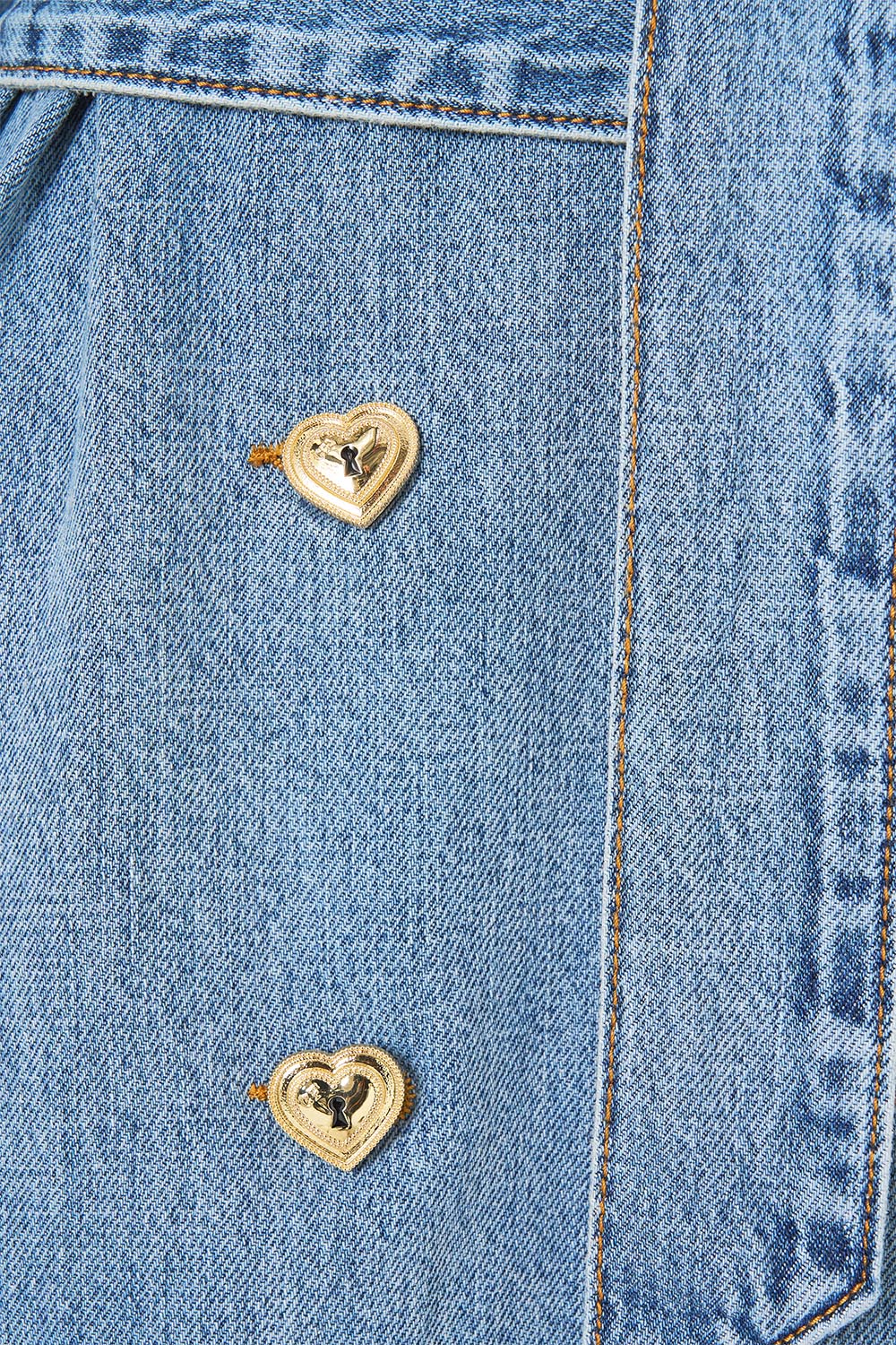 TUCKED SHOULDER COAT DENIM