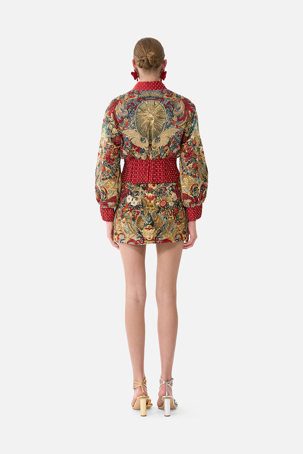 The CAMILLA Micro Mini Skirt in our Meet Me At The Met print.