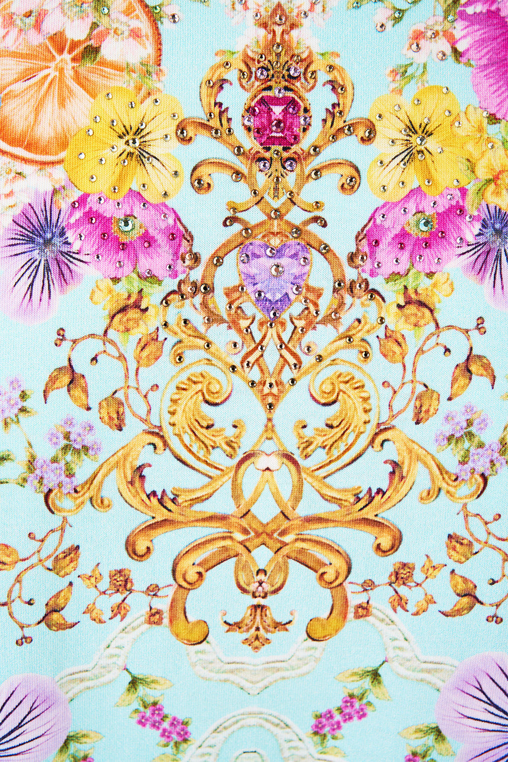 SLIM FIT ROUND NECK T-SHIRT BAZAAR BLOOMS