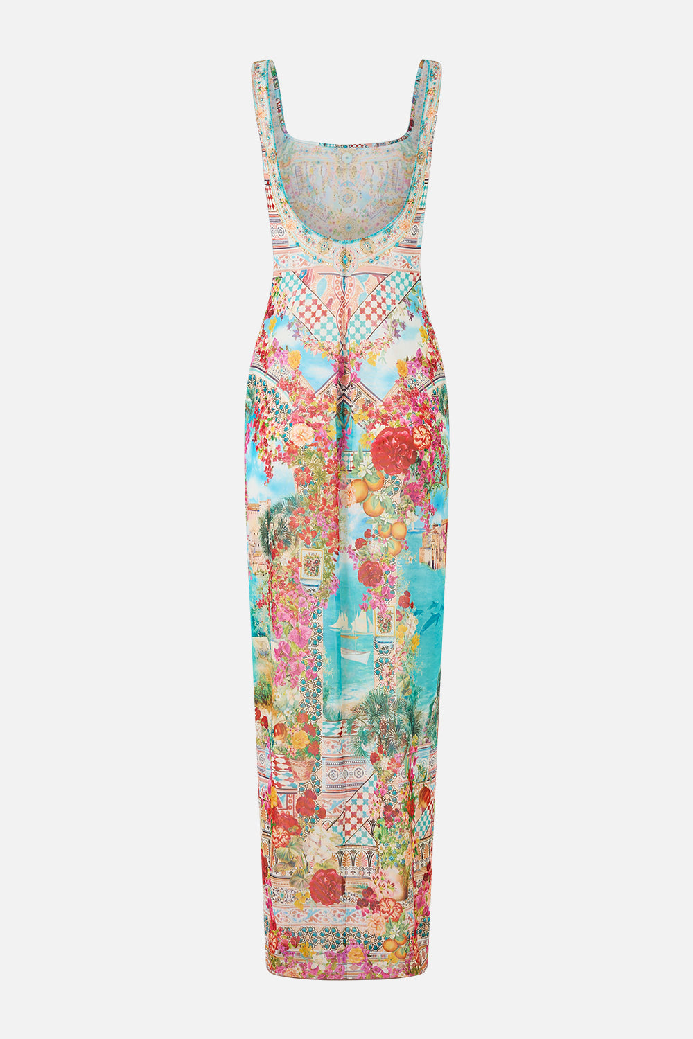 SQUARE NECK BEACH MAXI DRESS WITH LOW BACK MEET ME IN MALLORCA